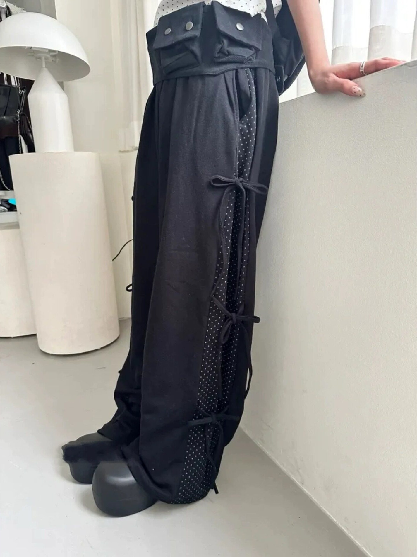 Korean Pants Lifestyle - Осенне-зимние повседневные брюки в горошек с